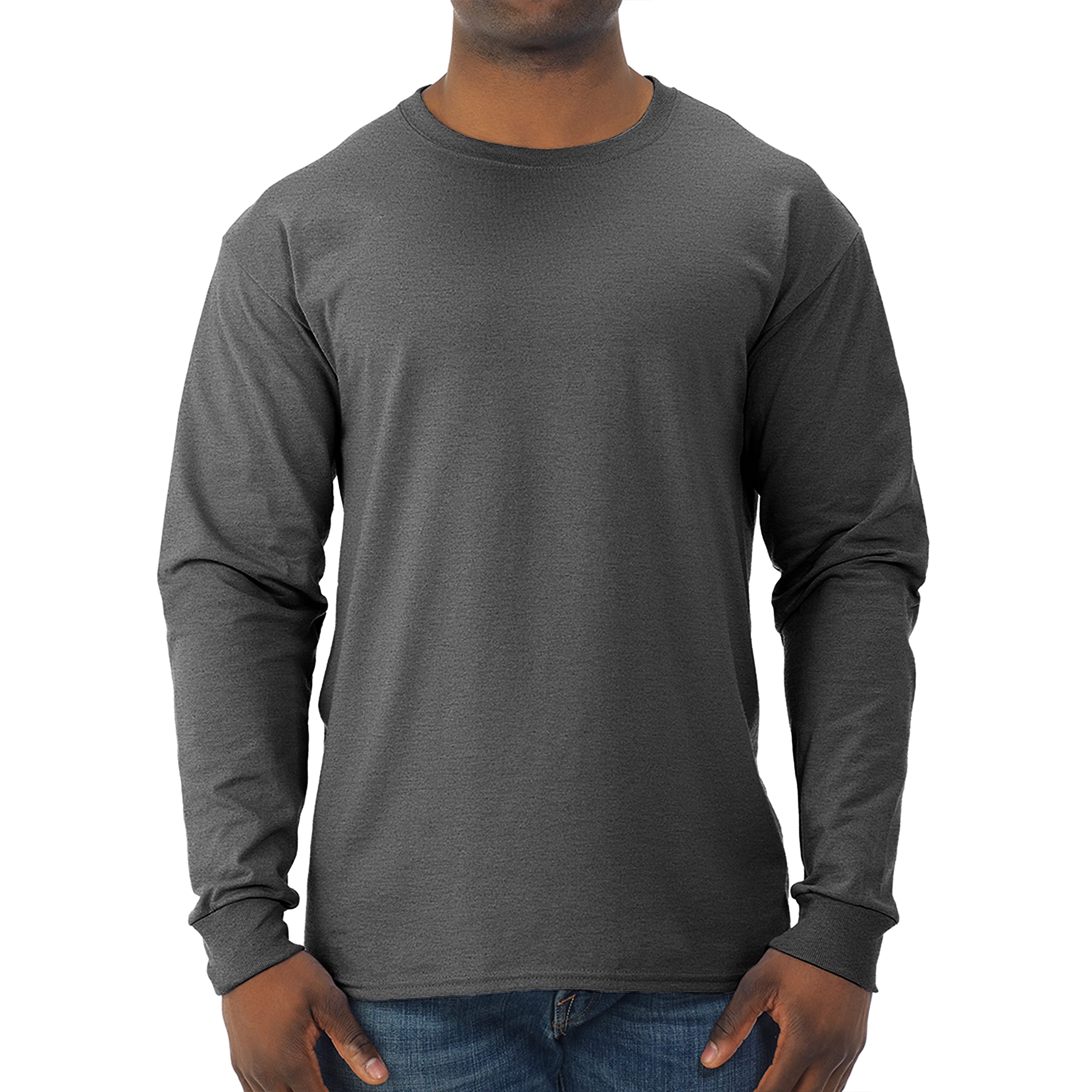 Jerzees Men's Dri-Power Cotton Blend Long Sleeve Tees, Moisture Wicking, Odor Protection, UPF 30+, Sizes S-3x